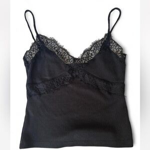 J. Crew Black lace trim tank size 10